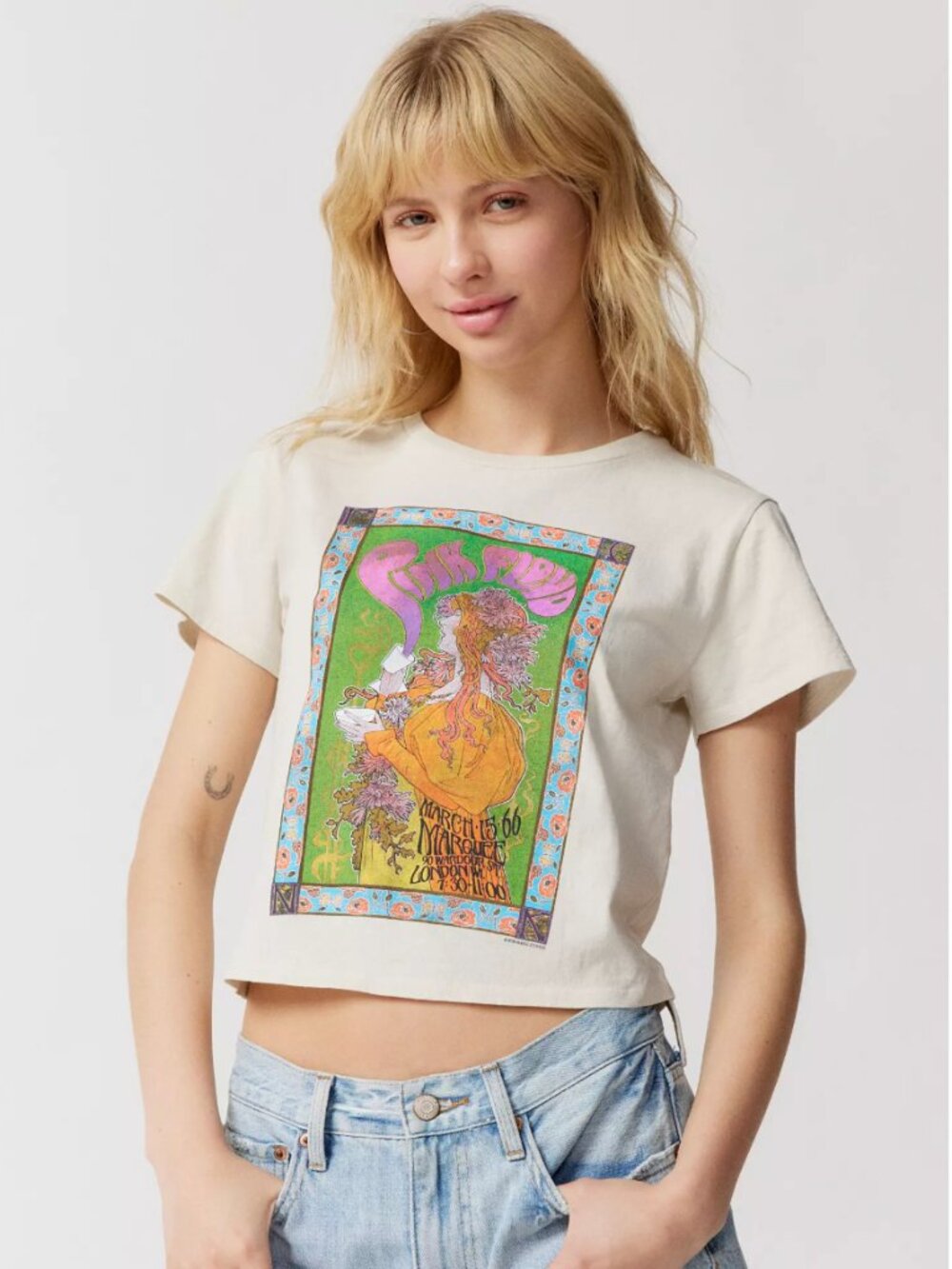 URBAN OUTFITTERS PINK FLOYD LONDON TOUR BABY TEE